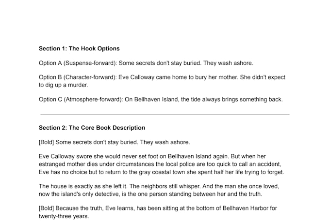 write a high converting amazon book description